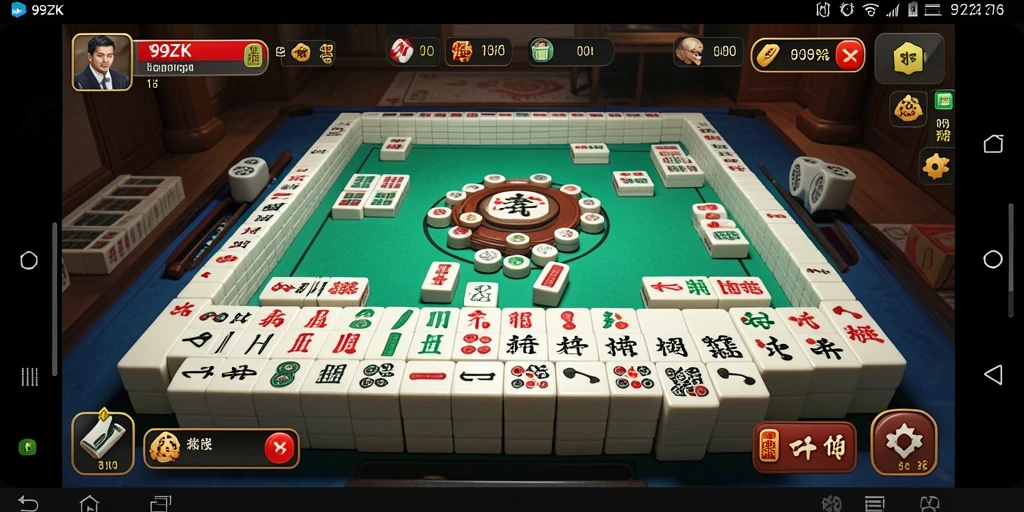 Gameplay seru Mahjong di aplikasi 99ZK.